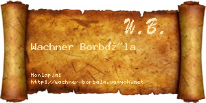 Wachner Borbála névjegykártya
